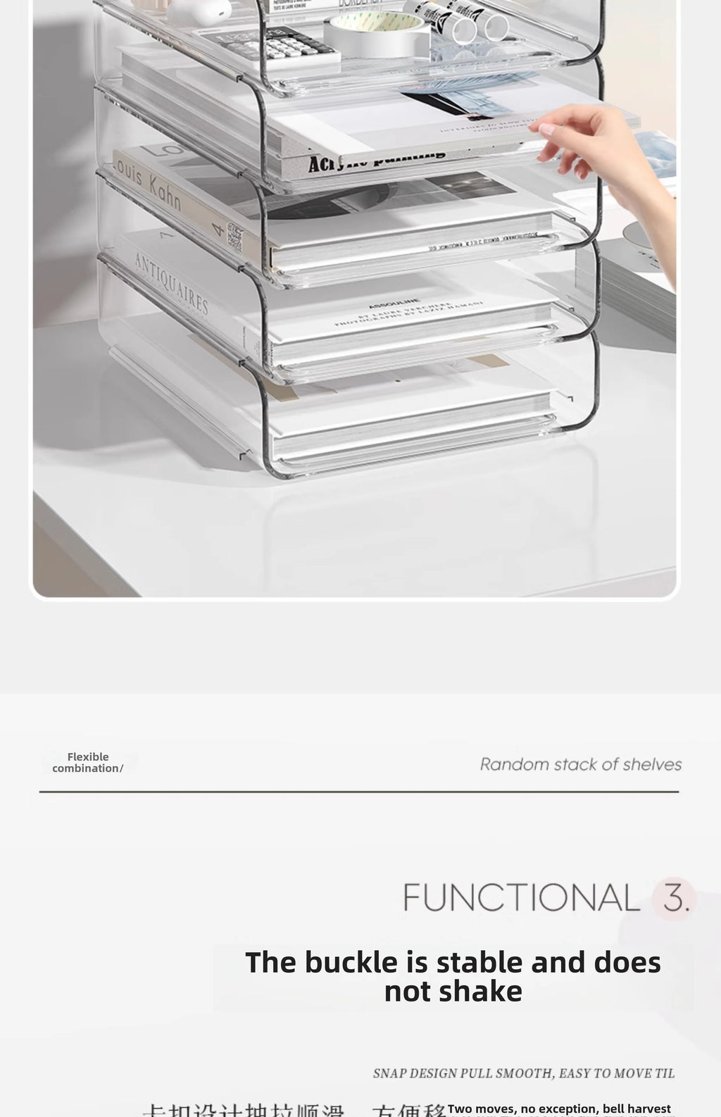 Desk Organizer with 2 Vertical File Holder, 4 Tier Stackable Paper Letter Tray File Organizer with  Pen Holder,Desk Organizer