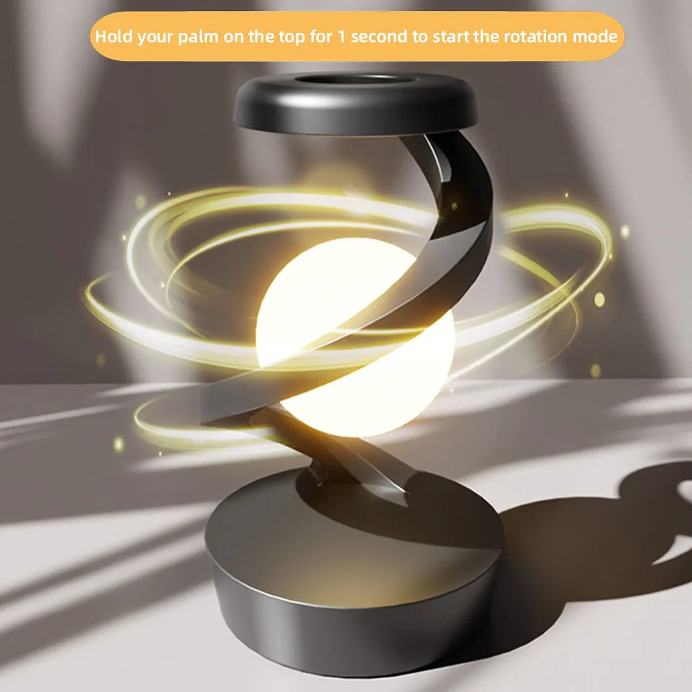 Creative Table Lamp, Rotating Floating lamp, 15W Wireless Charger, Mobile Phone Wireless Charger, RGB Atmosphere Night Light
