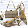 Black and Gold Italian Shoes and Bag Set