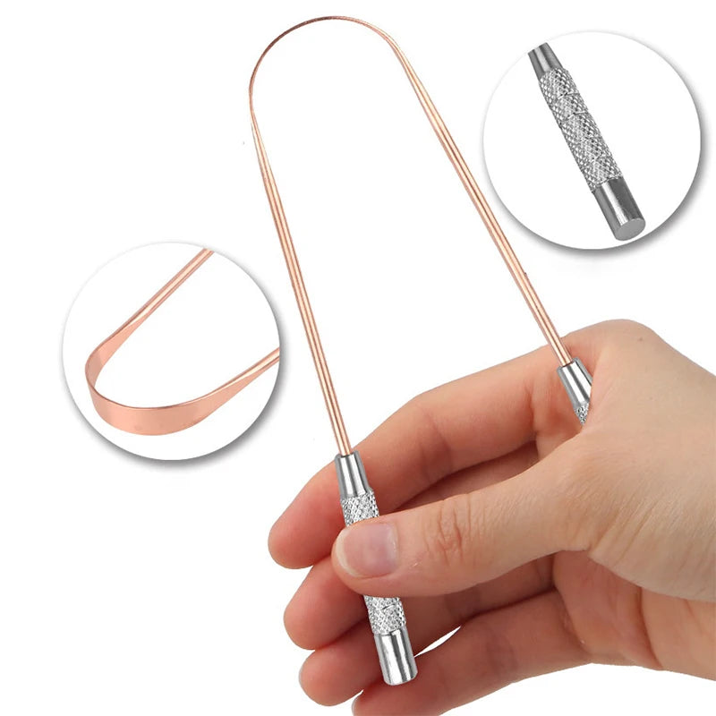 ●1PCS Copper Tongue Scraper Men Women Toothbrush Dental Oral