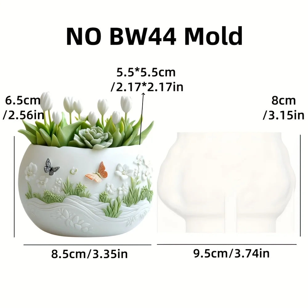 Sea Bay Canyon Relief Succulent Plant Flower Pot Resin Silicone Mold Mountain Range Sea Sunrise Relief Storage Box Gypsum Molds