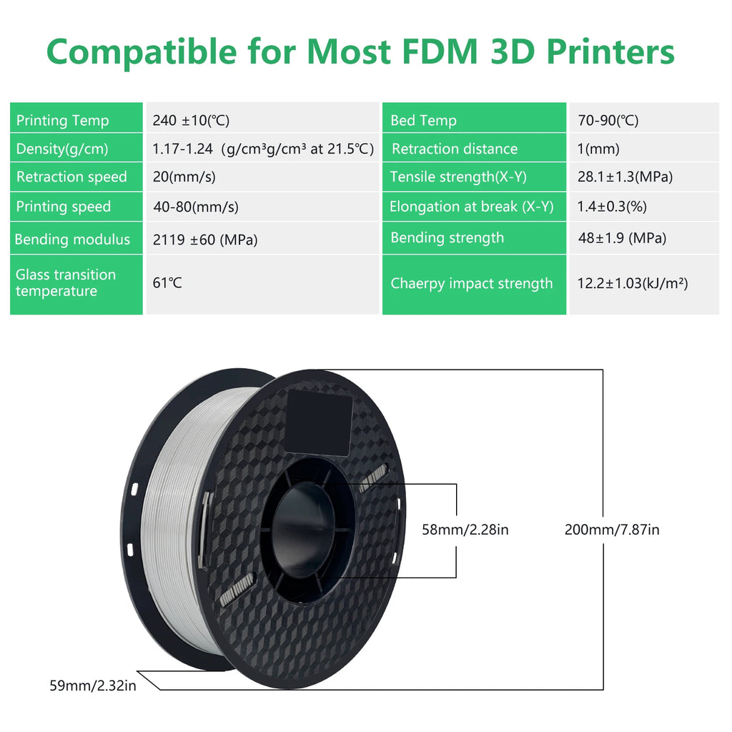 KINGROON 10KG PLA Filament PETG 3D Filament 1.75mm For