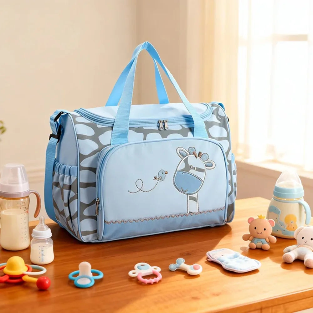 Fashionable Cartoon Embroidered Single Shoulder Mommy Bag