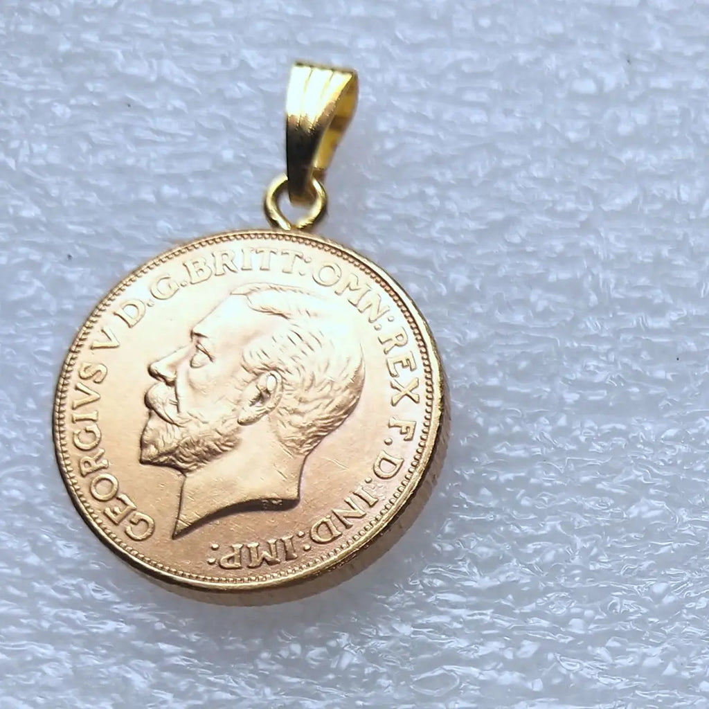 P(26)Coin Pendant United Kingdom 1 Sovereign 1911 Gold Plated Copy Coin(22.5mm)