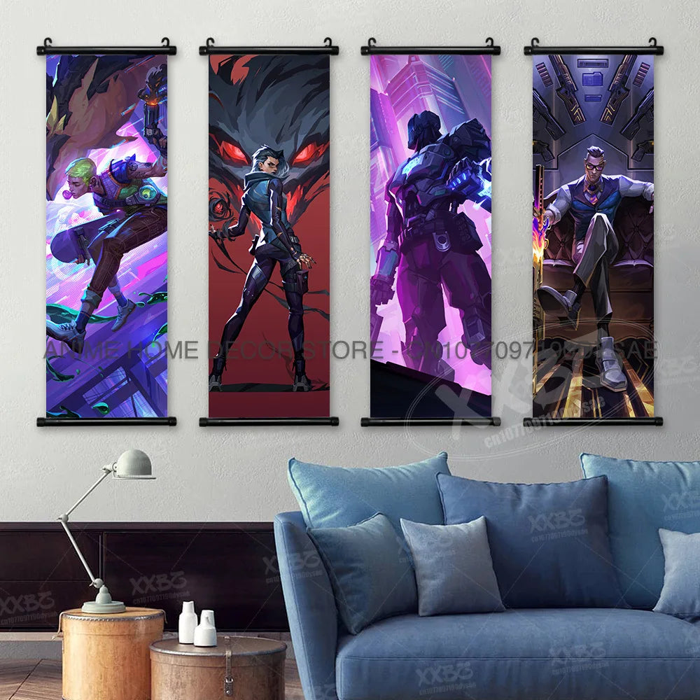 Valorant Posters Harbor Decorative Painting Astra Scrolls Picture Omen Home Decor Brimstone Home Decor Viper Wall Art Jett Mural