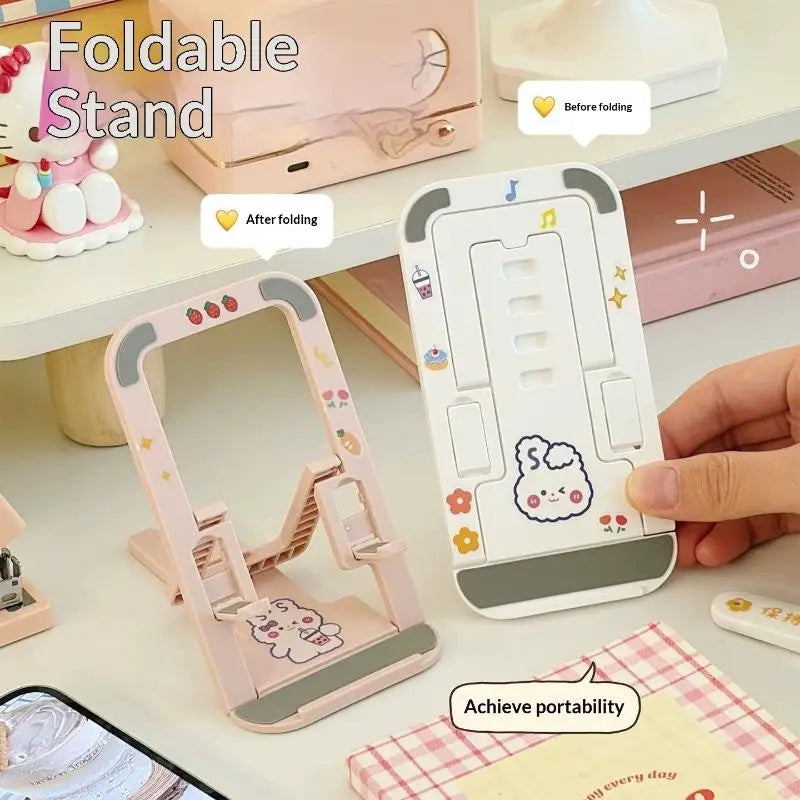 Dopamine Foldable Card‑Style Phone Stand Ultra‑Thin 4‑Gear Adjustable Lazy