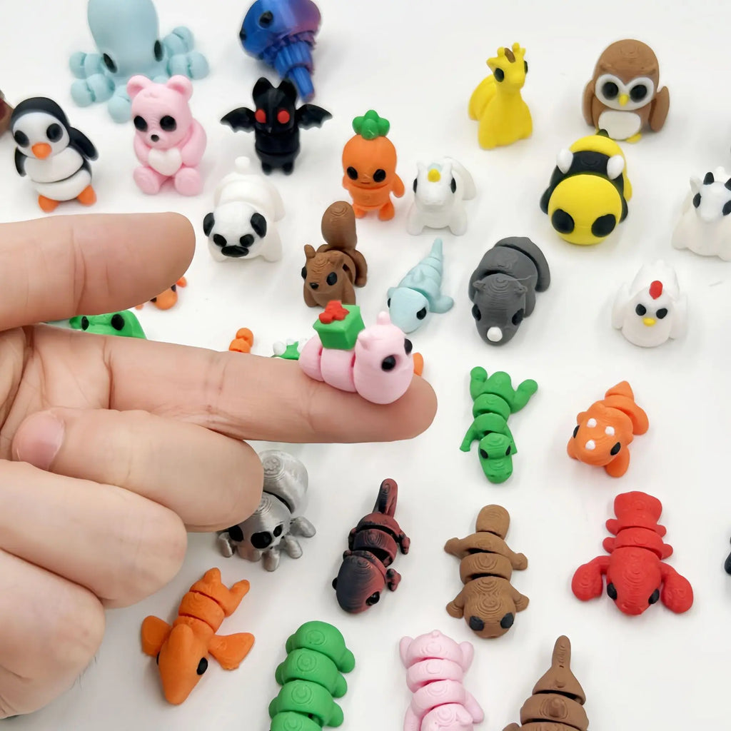 10/50pcs 3D Printed Simulation Toys Mini Animal Model Home Ornament  Cartoon Figure Birthday Gift Sets Decompression Kid Toy