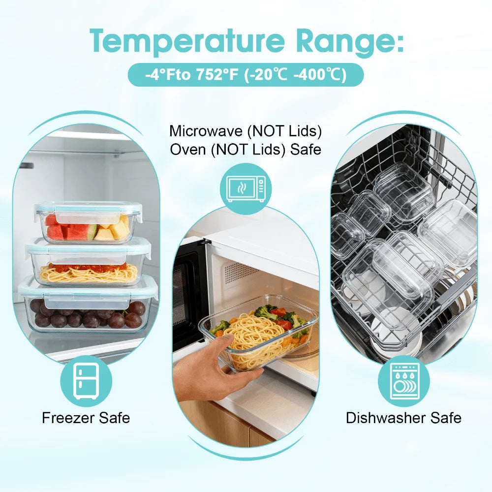 Glass Food Storage Containers, 24-Piece Set