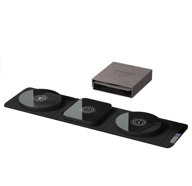 3 In 1 Magnetic Wireless Charger 30W Fast Charging Station Pad Foldable Phone Chargers Stand for iPhone 16-12 IWatch 8 7
