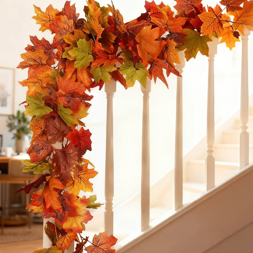  ﻿ Artificial Maple Leaf Vine Wreath Wall Hanging