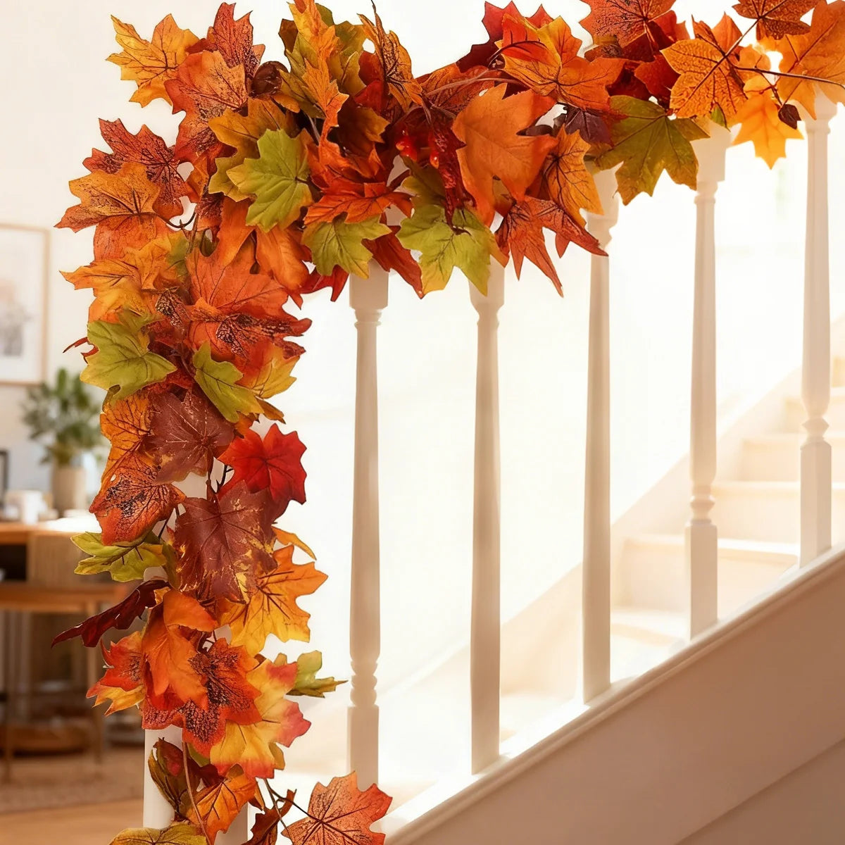  ﻿ Artificial Maple Leaf Vine Wreath Wall Hanging