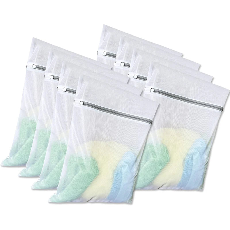 10/5Pcs Mesh Laundry Bags, Mesh Wash Bags, Durable Mesh Structure with Strong Zipper, Suitable for Underwear, Delicate Clothes