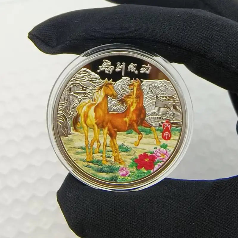 1PC  Metal Collection 2026 New Year Souvenir 40mm Chinese Coins Lucky Animal Horse Collectible Coins