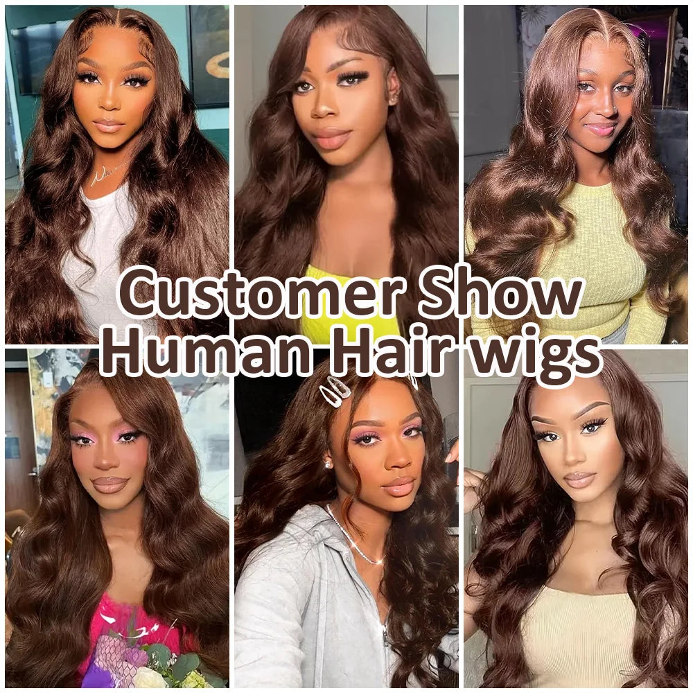 Chocolate Brown Body Wave HD Lace Front Wig