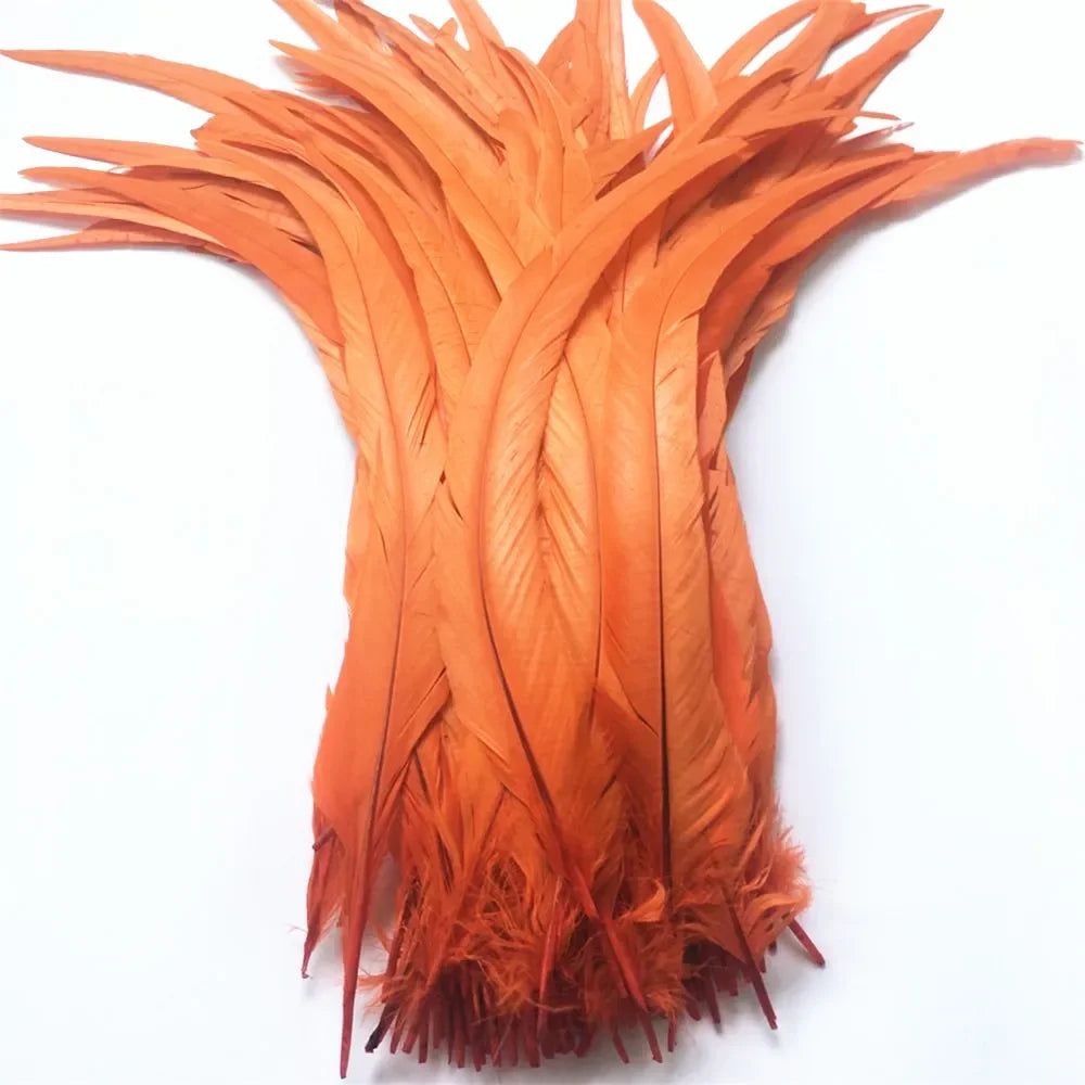 Top Quality 50 Pcs Pure White Rooster Tail Feather 30-35cm 12-14inch Natural Feathers Wedding Decoration clothing accessories