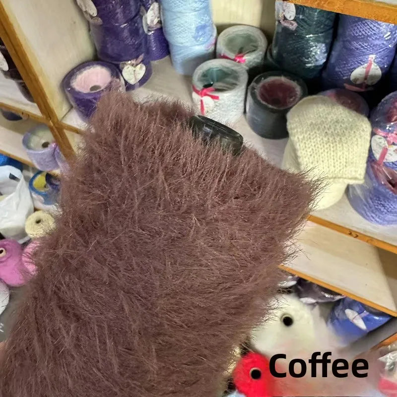 Long Hair  Fur Yarn 500g Simulation Smooth Soft Non Shedding Woolen Sweater Hat Yarn for Hand Knitting Winter Fashion