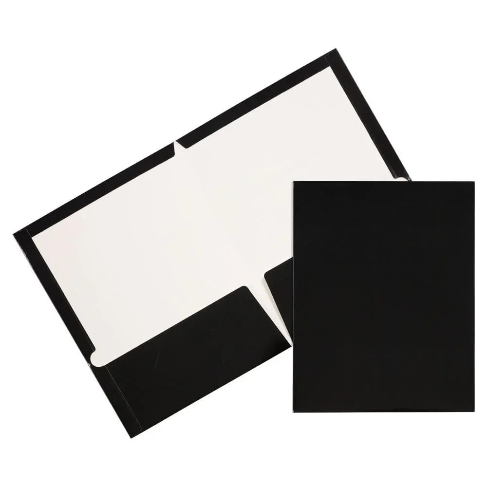 Black Glossy Two-Pocket Folders 3-Pack
