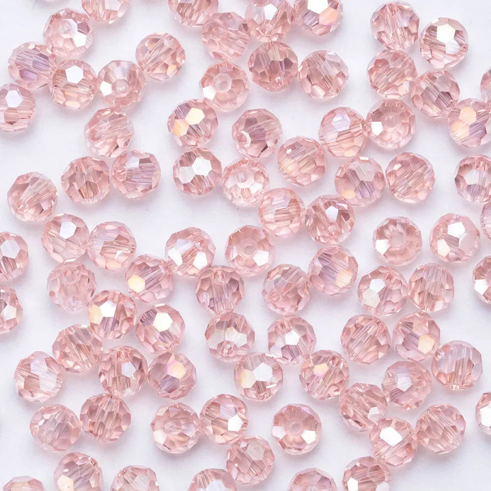 3 4 6 8mm Round Crystal Beads Faceted Colorful