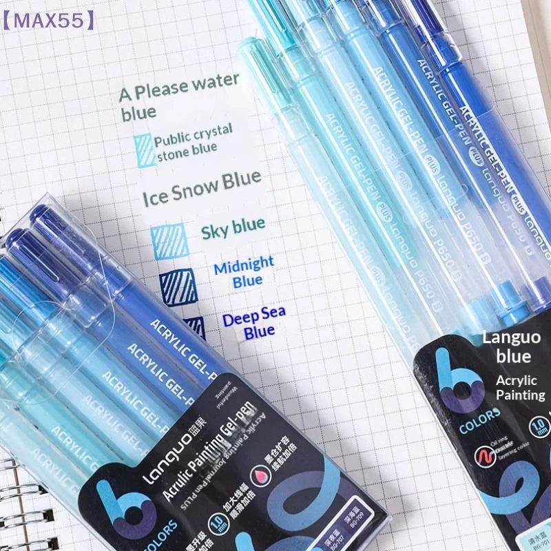 【MAX-55】1 Set Multi-Color Gel Pen Student Neutral Pen 6