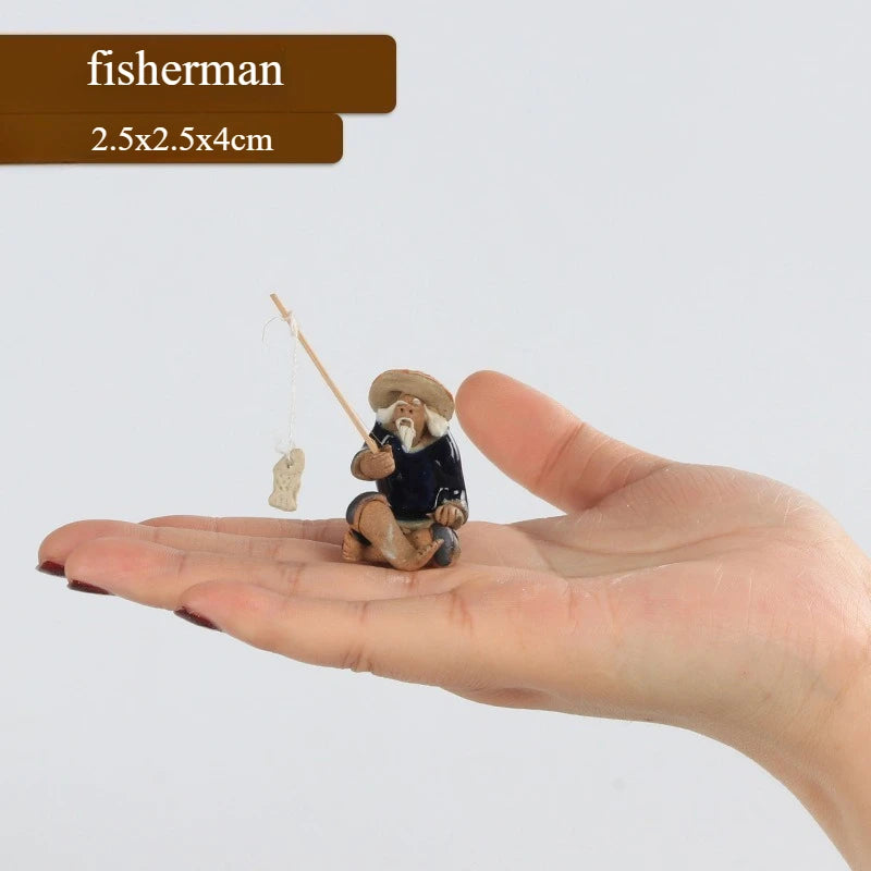 Handmade Wooden Boat Decoration Mini Floating Boat Model Landscaping Fishing Boat Fish Tank Pond Decoration Aquarium Accessories