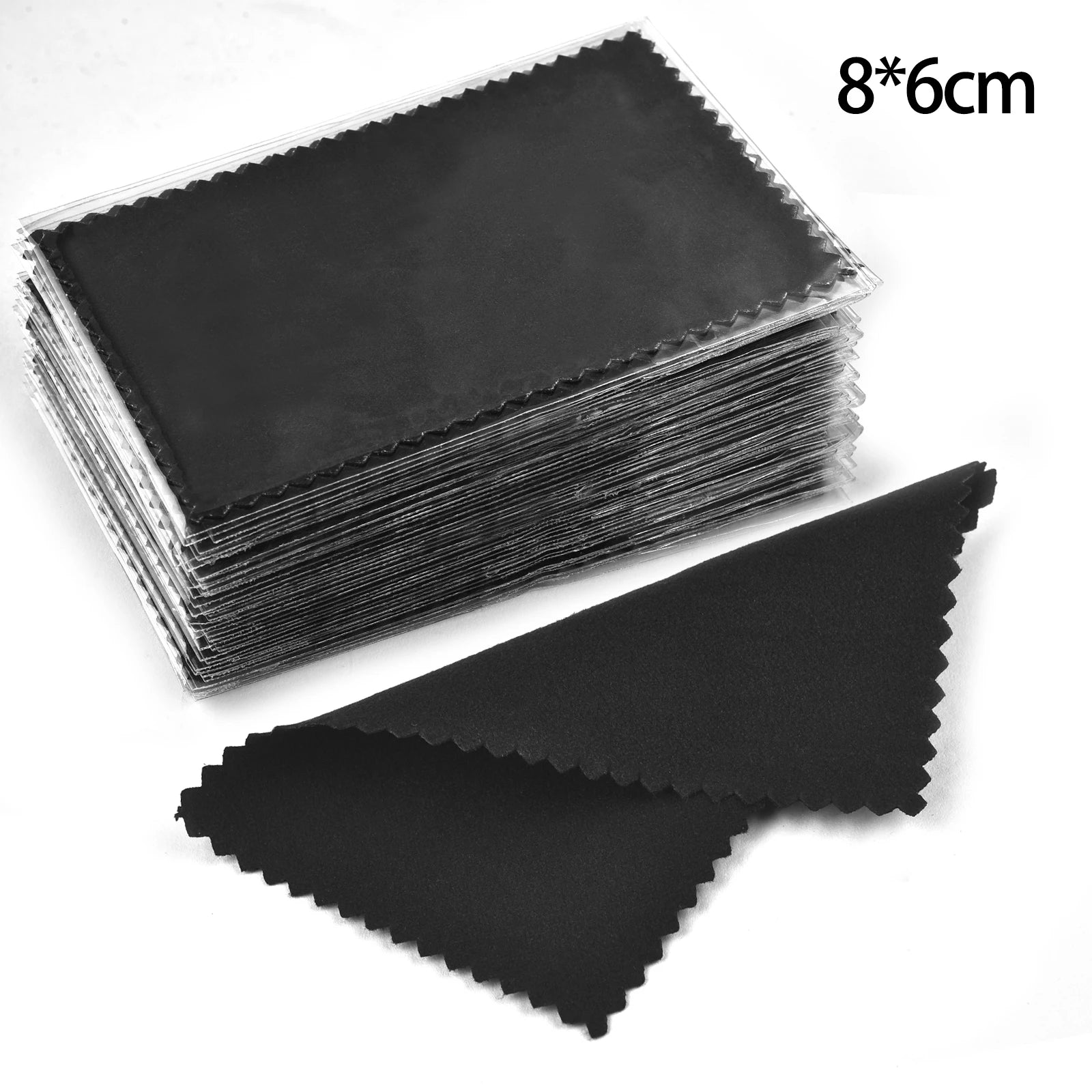 10*6.5cm/8*8cm 50pcs Silver Clean Polishing Cloth Soft Clean Wipe Wiping Cloth For Necklaces Rings Jewelry Clean Tool