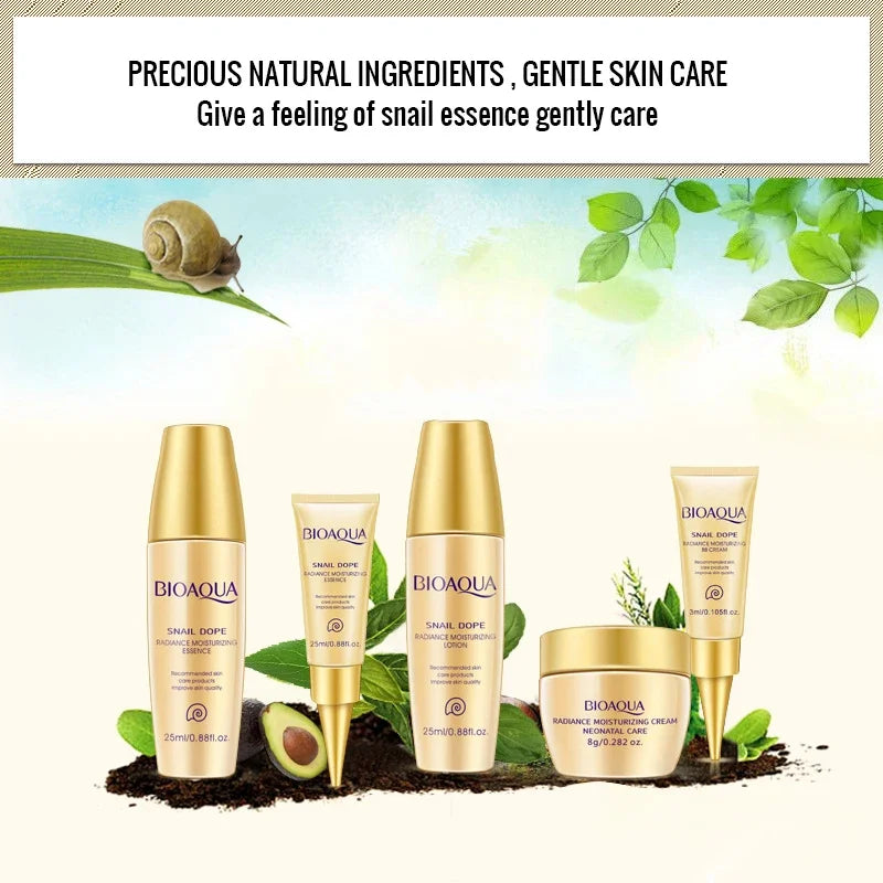 BIOAQUA Snail Extract Skin Care Set Anti Aging Moisturizing Hydrating,Face Cream/BB Cream/Eye Cream/toner/Serum Lotion,Day Cream