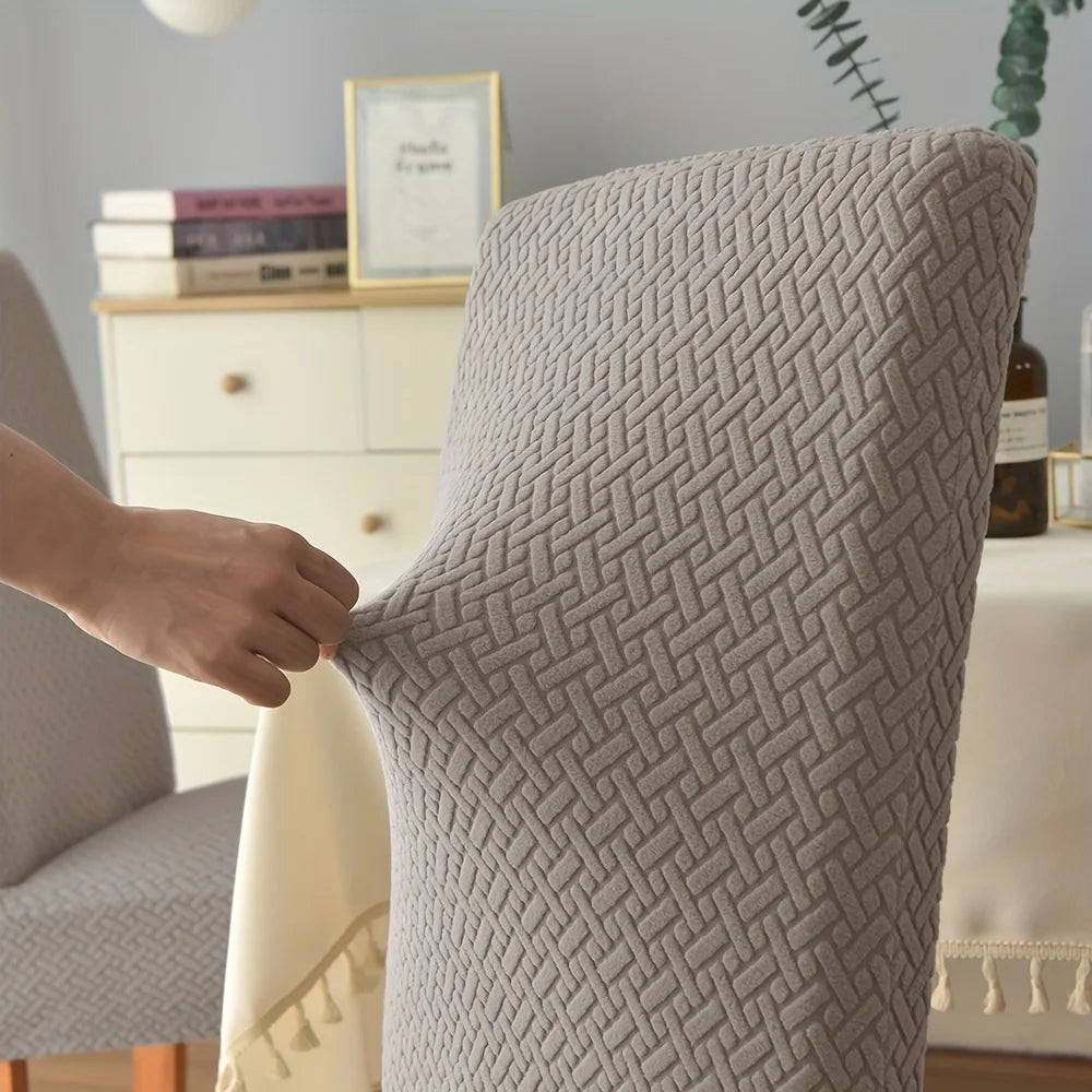 Elastic Dining Chair Cover Stretch Seat Slipcover Jacquard Spandex Protector Case for Kitchen Chair Seat Home Hotel Banquet