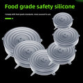 6pcs/set Food Grade Silicone Preservation Cover Reusable Airtight Food Universal Dish Stretch Round Lids For Kitchen Accessories