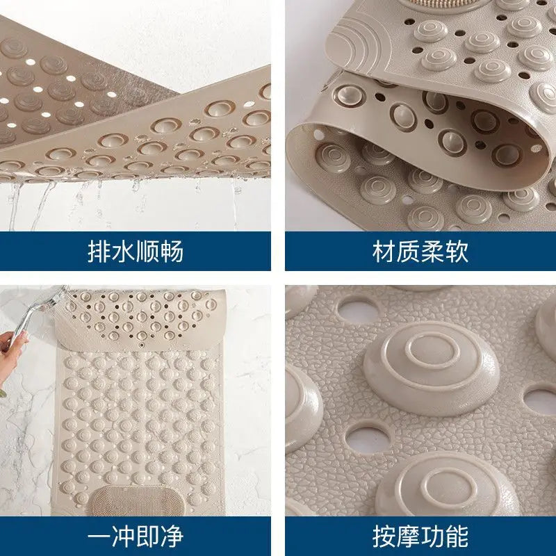 New Non-slip Bath Mat with Suction Cup and Drain Hole, Soft Machine-washable Shower Mat Non-slip Bath Mat