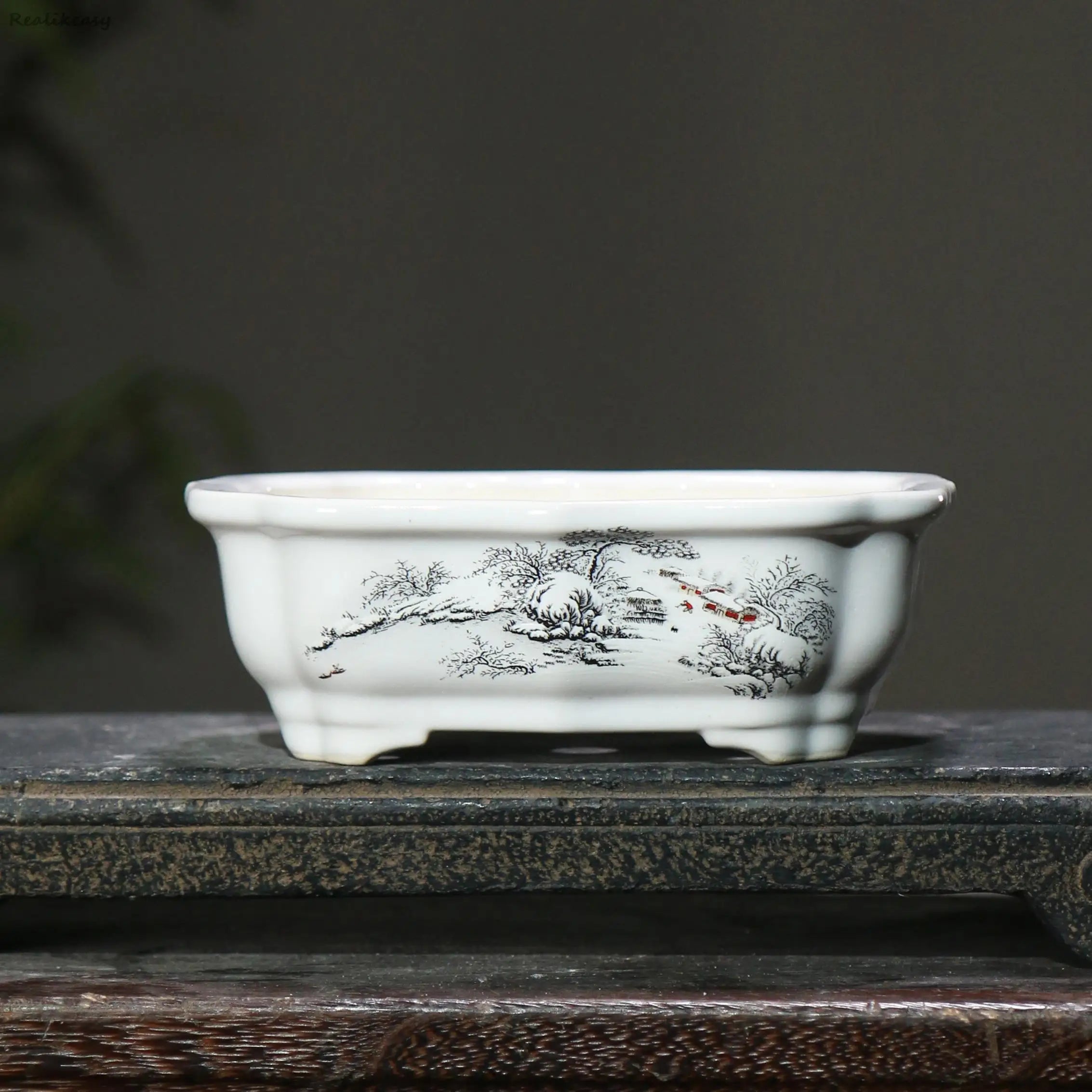 6Size Purple Sand Flower Pot Ceramic Bonsai Pot Handmade Succulent Flower Pot Chinese Landscape Flower Pot Home Decor LE302