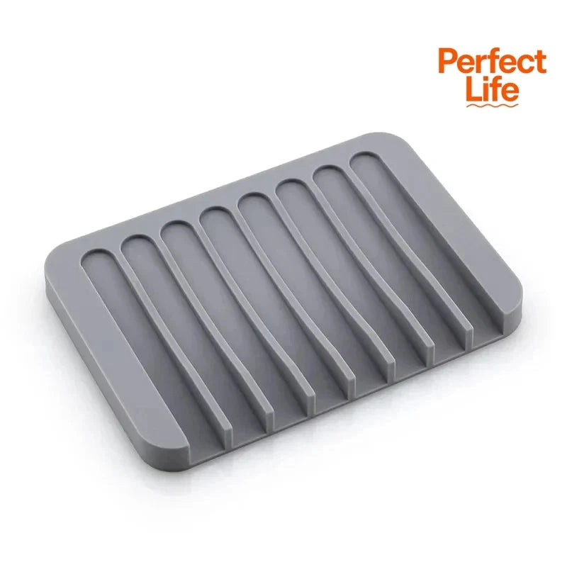Silicone Self Draining Soap Dish Holder 1Pcs for Shower
