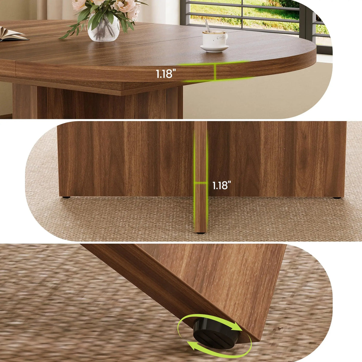 Extendable Round Dining Table, Seats 4-8