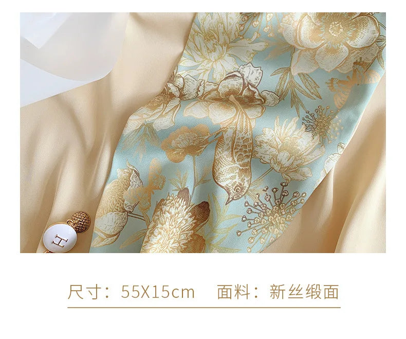 Imitation Silk Scarf Magnetic Buckle Necklace Pendant Wearing Spring and Autumn Cervical Protection for Women