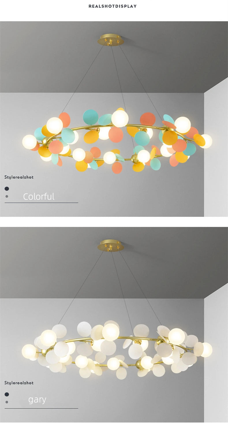 Modern Chandelier Grape Design Glass Pendant Light Indoor LED Nordic Light For Living Room Dining Hall Hotel Kitchen Island Lamp
