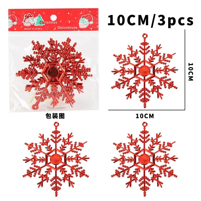 3/9Pcs Glitter Snowflake Ornaments Christmas Decoration Tree Hanging Decor Snowflakes for Home New Year 2026 Supplies Decor
