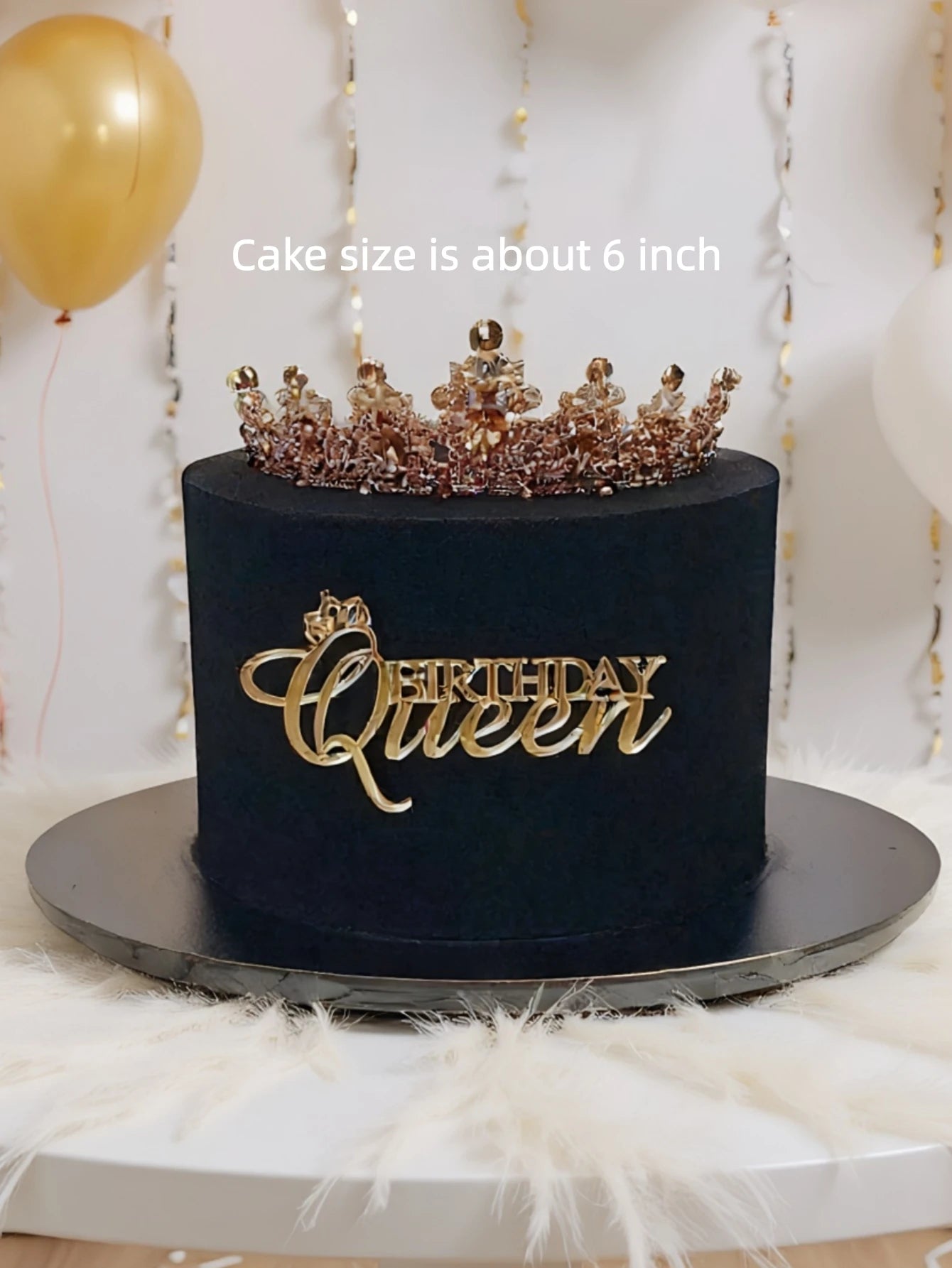 "Birthday 3pcs Queen" PMMA Cake Topper - Modern Letter Decor for Birthday/Christmas, Baking Supplies