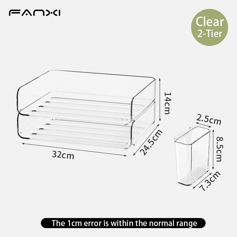 Desk Organizer with 2 Vertical File Holder, 4 Tier Stackable Paper Letter Tray File Organizer with  Pen Holder,Desk Organizer