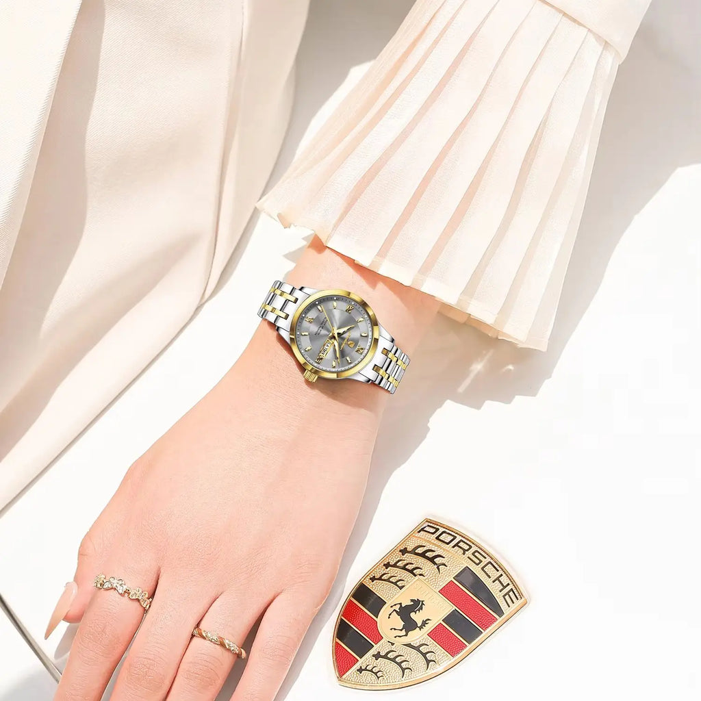 POEDAGAR Luxury Fashion Woman Watch Luminous Waterproof Stainless Steel