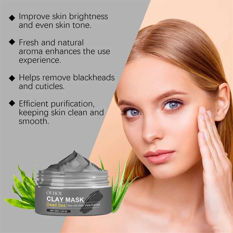 Dead Sea Mud Face Mask Deep Cleaning Pores Remove Blackheads Oil Control Moisturizing Brighten Smooth Skin Care Beauty Products