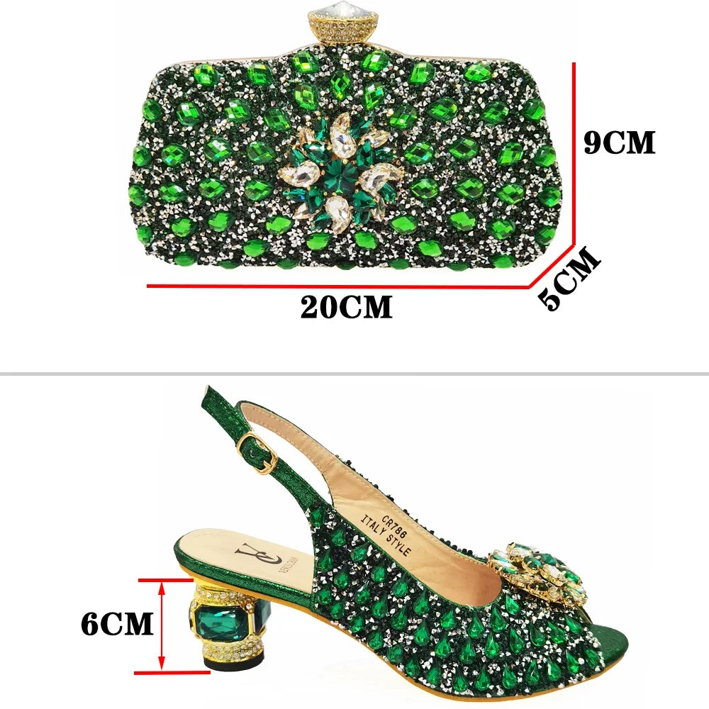 Silver Color Nigerian Women's Shoes and Bags Party African