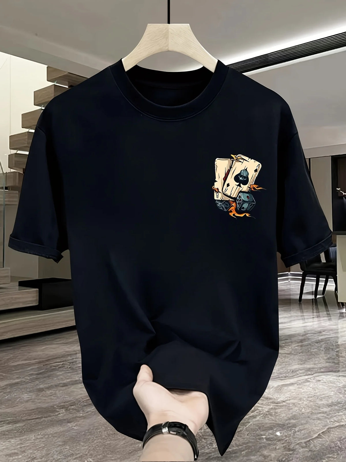 Men's Summer 100% Pure Cotton Fashionable Casual Loose Creative