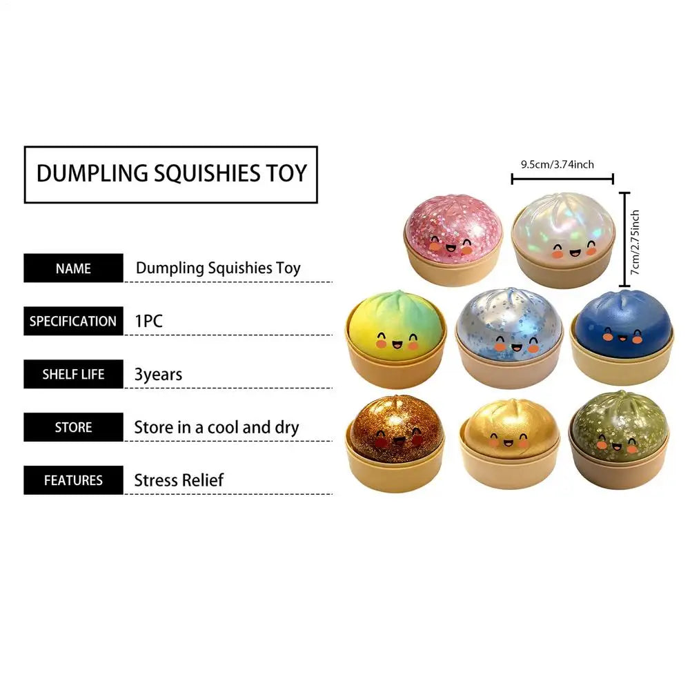 Colorful Bun Sensory Balls Giant Rainbow Dumpling-Shaped Stress-Relieving Ball Rare Pink Glittering Dumpling Soft Squeeze Toy