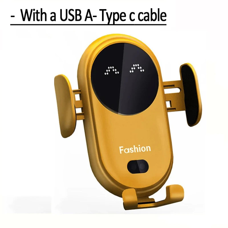 Automatic 15W  Car Wireless Charger for iPhone 13 12 14 XR X 15Samsung S20 S10 Magnetic USB Infrared Sensor Phone Holder Mount