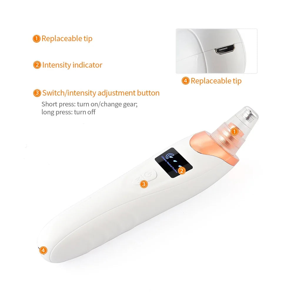 Nose Blackhead Remover Face Cleansing Beauty Machine Facial Suction Cleaner Pimple Dead Skin Remover Extractor Skin Care Tools