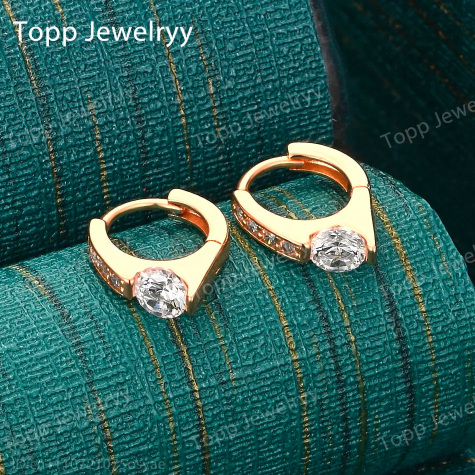 Luxury 925 Sterling Silver Diamond and Zirconia Clip-On Earrings