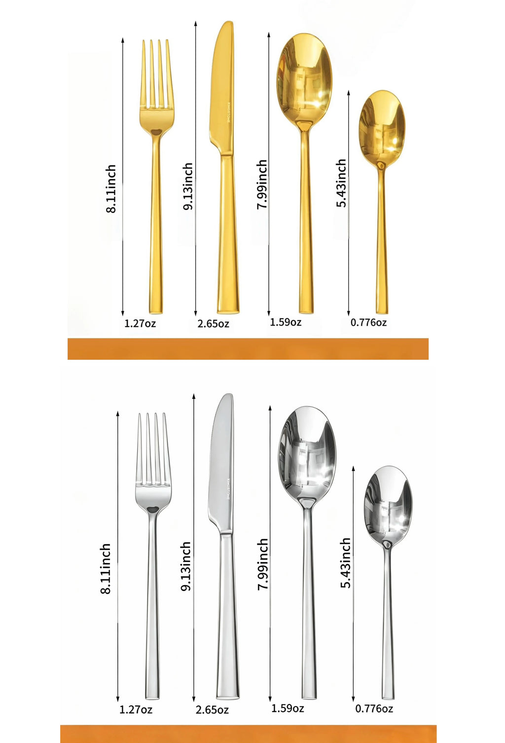 Flatware Cutlery Utensil Set Premium Stainless Steel,  for Kitchen, Home, Wedding, Party, Mirror Polished and Dishwasher Safe