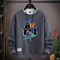 Autumn Men's Sweatshirt Trendy Printed Long Sleeve T-shirt Fashion Men's Clothing Khaki O Neck Harajuku Exclusive Design Top New