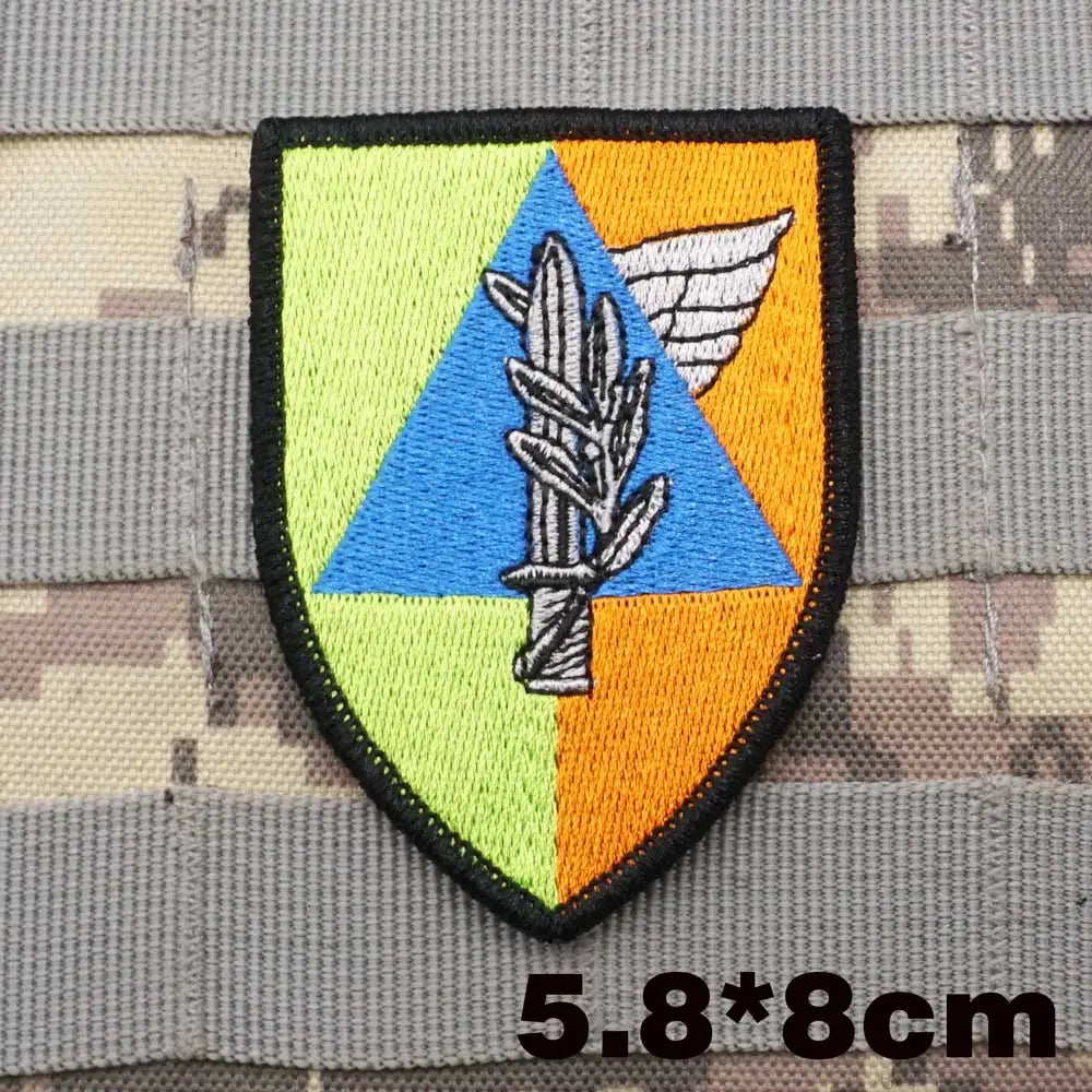Israel Flag Embroidery Patch Hook and Loop Mlrs Army Morale Badge Israeli Language Outdoor Equipment Tactical Backpack Sticker
