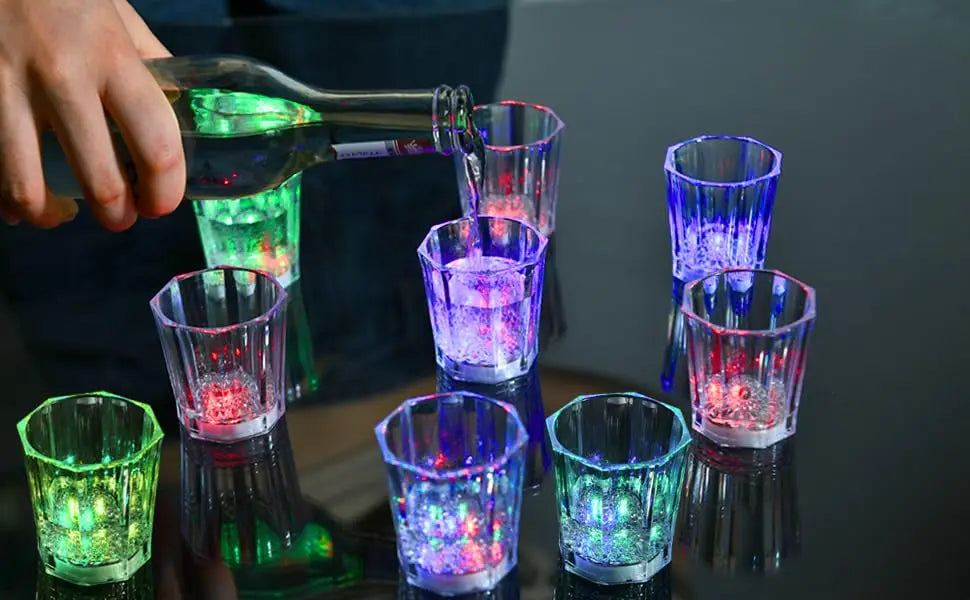 6/12/24Pcs LED Glowing Glasses Cup Light Up Shot Cup LED Flash Drinking Glasses Light Up Shot Glasses For Party Glow In The Dark