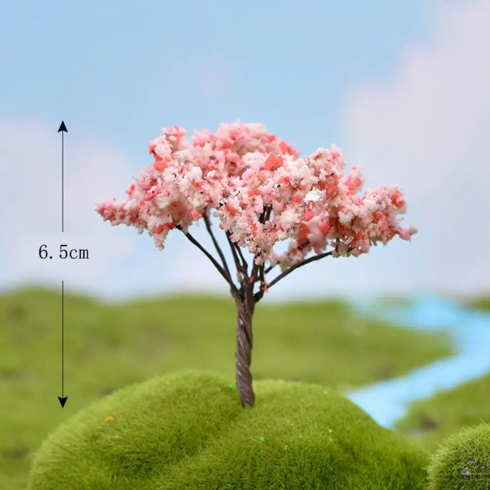 Durable Plastic Sakura Miniatures Rural Style Model Simulation Trees Landscape Vivid Micro Landscape